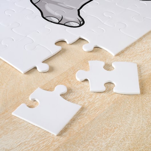 Puzzle Rhino à Boxing avec gants de boxe (Côté)