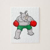 Puzzle Rhino à Boxing avec gants de boxe (Vertical)