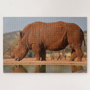 Puzzle Rhino avec boue sur la peau