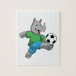 Puzzle Rhino comme joueur de football avec Soccer