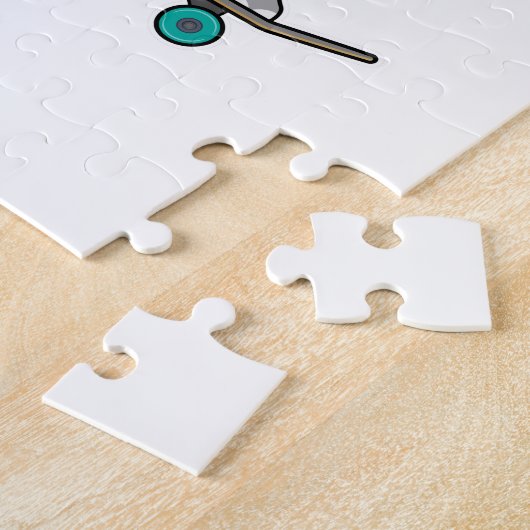 Puzzle Rhino en patinage avec skateboard (Côté)