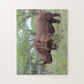 Puzzle Rhino noir avec Calf (Vertical)