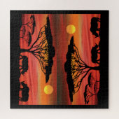 Puzzle Rhinoceros au coucher du soleil du Serengeti (Horizontal)