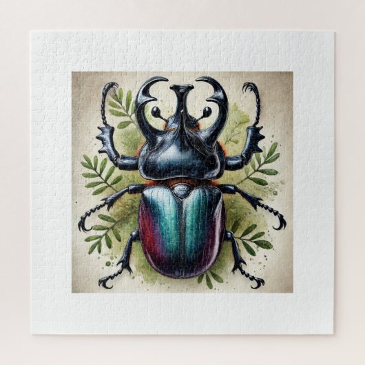 Puzzle Rhinoceros Beetle 310824IREF209 - Watercolor (Vertical)