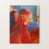 Puzzle Rhode Island Rooster. (Vertical)