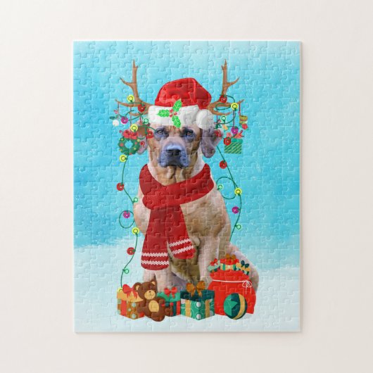 Puzzle Rhodesian Rdgeback dans la neige avec cadeaux de N (Vertical)
