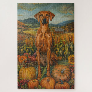 Puzzle Rhodesian Ridgeback Automne Harvest Thankesgiving