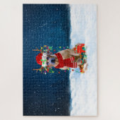 Puzzle Rhodesian Ridgeback chien avec cadeaux de Noël (Vertical)
