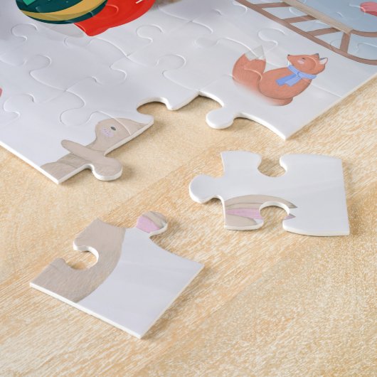 Puzzle Rhodesian Ridgeback Chien dans neige cadeau de Noë (Côté)