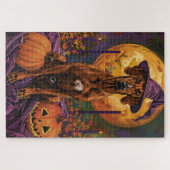 Puzzle Rhodesian Ridgeback Chien Halloween sorcier Citrou (Horizontal)