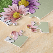 Puzzle Rhodesian Ridgeback Chien Tête Fleurs d'été Vert (Côté)