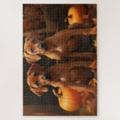 Puzzle Rhodesian Ridgeback Chiot Automne Citrouille délic (Vertical)