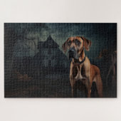Puzzle Rhodesian Ridgeback Halloween effrayant (Horizontal)