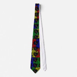 Puzzle Ribbon Grunge Heart Stropdas