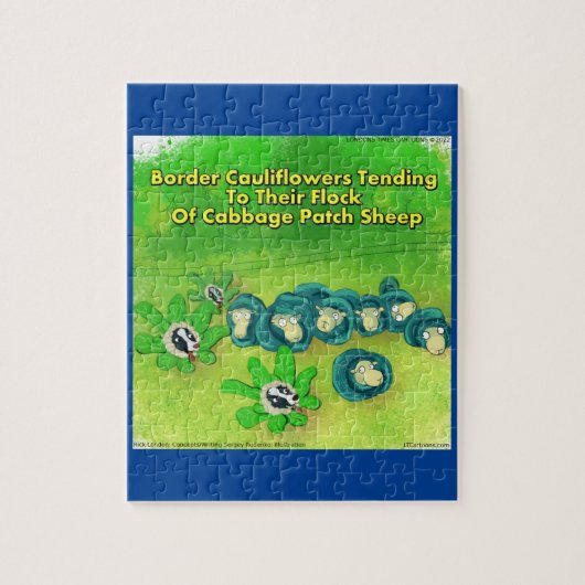 Puzzle Rick London Funny Bordure Collie Flower Comic (Vertical)