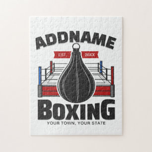 Puzzle Ring de boxe AJOUTER NOM Sac de vitesse de boxe de