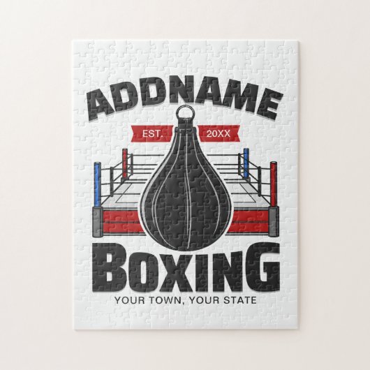 Puzzle Ring de boxe AJOUTER NOM Sac de vitesse de boxe de (Vertical)