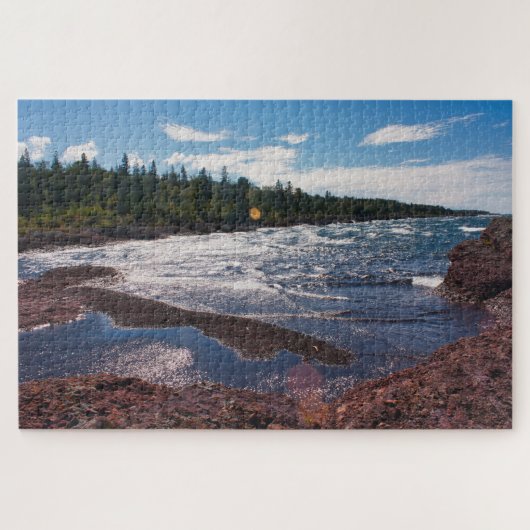 Puzzle Rivage de roche rouge – Lac Supérieur, U.P. (Horizontal)