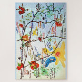 Puzzle Riverside - California Colorée Carte (Vertical)