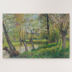 Puzzle Rives de l'Epte à Éragny, Soleil couchant (1897) 