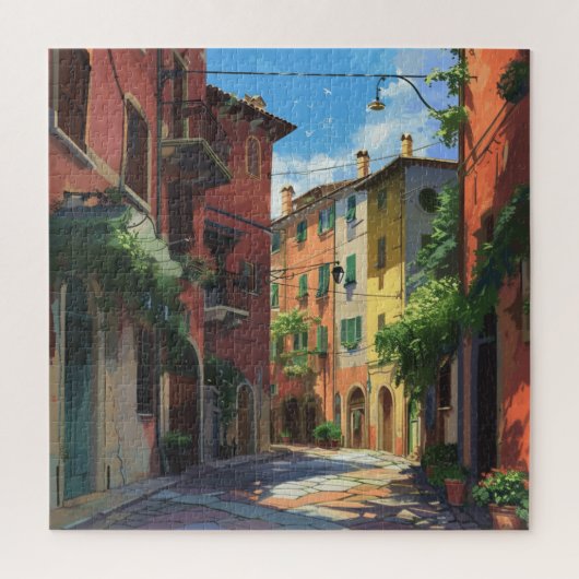 Puzzle Riviera Street Vue de la ruelle italienne colorée (Vertical)