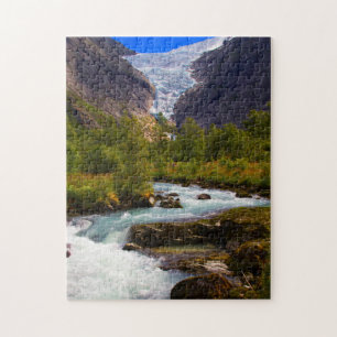 Puzzle Rivière coulant du glacier de Briksdal