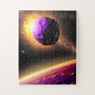 Puzzle Roars de comète violet géant vers la planète rose