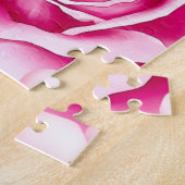 Puzzle Robe rose rosée à l'aquarelle du visage du chien (Côté)