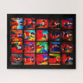 Puzzle Robe Rouge Modes d'Art Chat Noir (Horizontal)