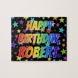 Puzzle "ROBERT" Prénom, amusant "HEUREUX ANNIVERSAIRE"