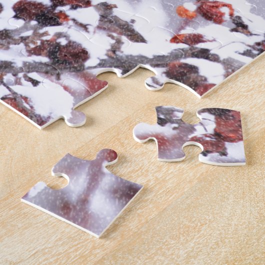 Puzzle Robin américain guerrier en hiver (Côté)