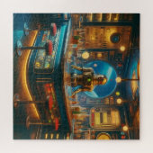 Puzzle Robot Bartender in Interstellar Space Age Dive Bar (Horizontal)