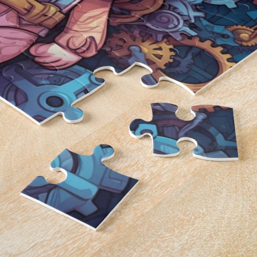 Puzzle Robot de chats Gold Steampunk (Côté)