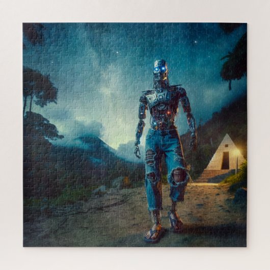 Puzzle Robot Futuriste dans un Paysage Antique (Vertical)