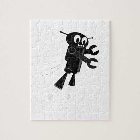 Puzzle Robot volant noir (Vertical)