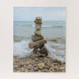 Puzzle Rock Cairn au bord du lac - 16x20 - 520 pcs