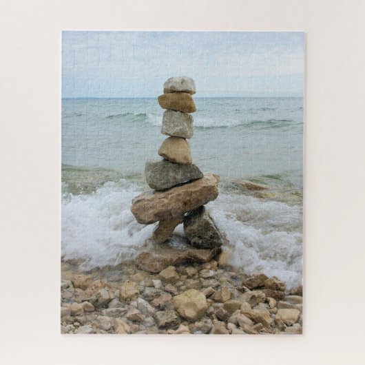 Puzzle Rock Cairn au bord du lac - 16x20 - 520 pcs (Vertical)