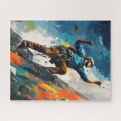 Puzzle Rock Sport Escalade Wall Climber Peinture Poster (Horizontal)