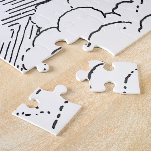 Puzzle Rocket de vaisseau spatial de science-fiction vint (Côté)