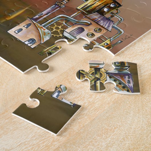 Puzzle Rocket et planètes futuristesPuzzle (Côté)