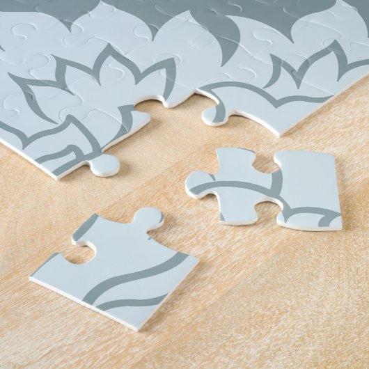 Puzzle Rococo Damask Lg Pattern Duck Egg Blue+Teal (Côté)