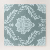 Puzzle Rococo Damask Lg Pattern Duck Egg Blue+Teal (Horizontal)