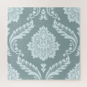 Puzzle Rococo Damask Lg Pattern Duck Egg Blue+Teal (Vertical)