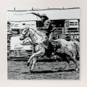 Puzzle Rodeo Cowboy - Steer Roping Event (Horizontal)
