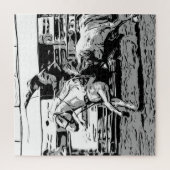 Puzzle Rodeo Cowboy - Steer Roping Event (Vertical)