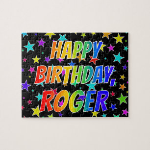 Puzzle "ROGER" First Name, Fun "HAPPY BIRTHDAY"