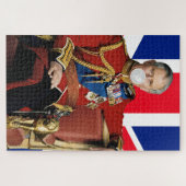 Puzzle Roi Charles soufflant du chewing-gum blanc drapeau (Horizontal)