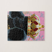 Puzzle Roi de caniche noir avec couronne (Horizontal)