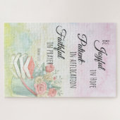 Puzzle Romains 12:12 Soyez Joyeux dans le verset de la Bi (Horizontal)