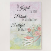 Puzzle Romains 12:12 Soyez Joyeux dans le verset de la Bi (Vertical)